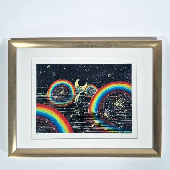 James R Eads Rainbow Party Giclee Print Signed Framed Los Angeles CA Cosmic Art - Picture 1 of 5